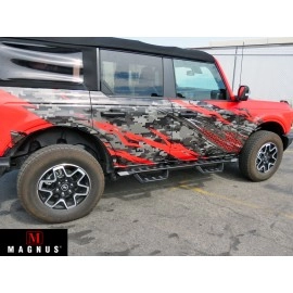 APS WB06RCA1B - Drop Style Door-to-Door Black Carbon Steel Nerf Bars