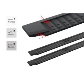 APS WB06TAG5B - Flat Style Door-to-Door Black Carbon Steel Running Boards