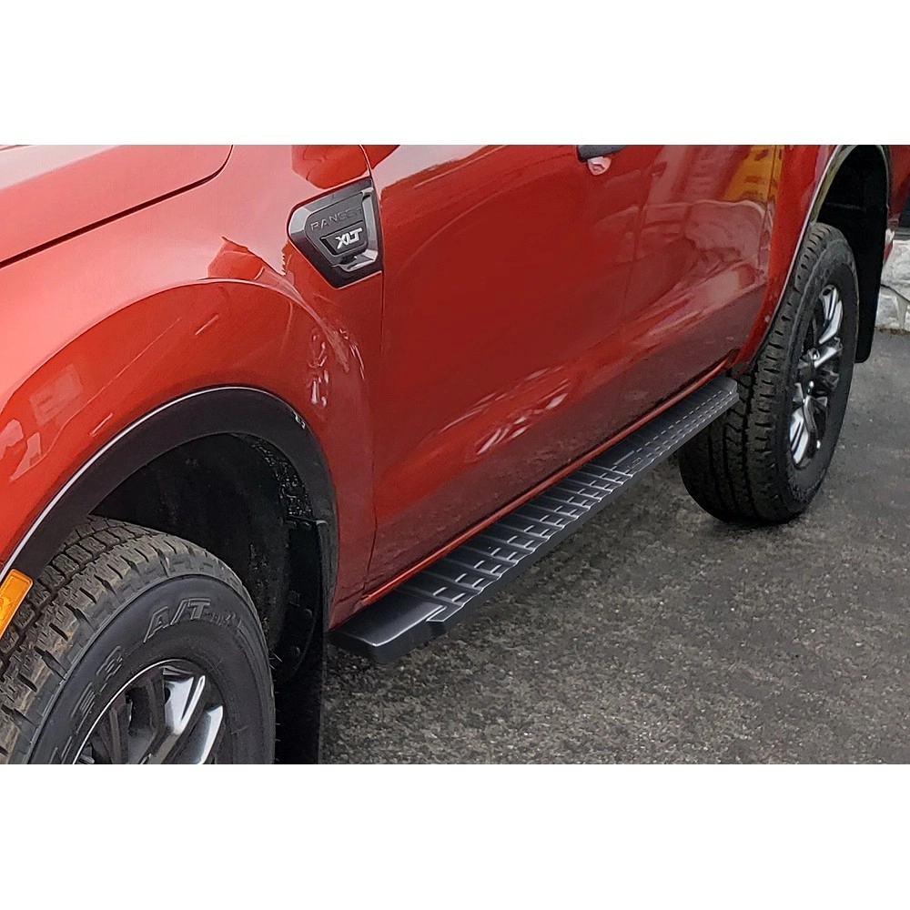 APS WB06TBC9B - Flat Style Door-to-Door Black Carbon Steel Running Boards