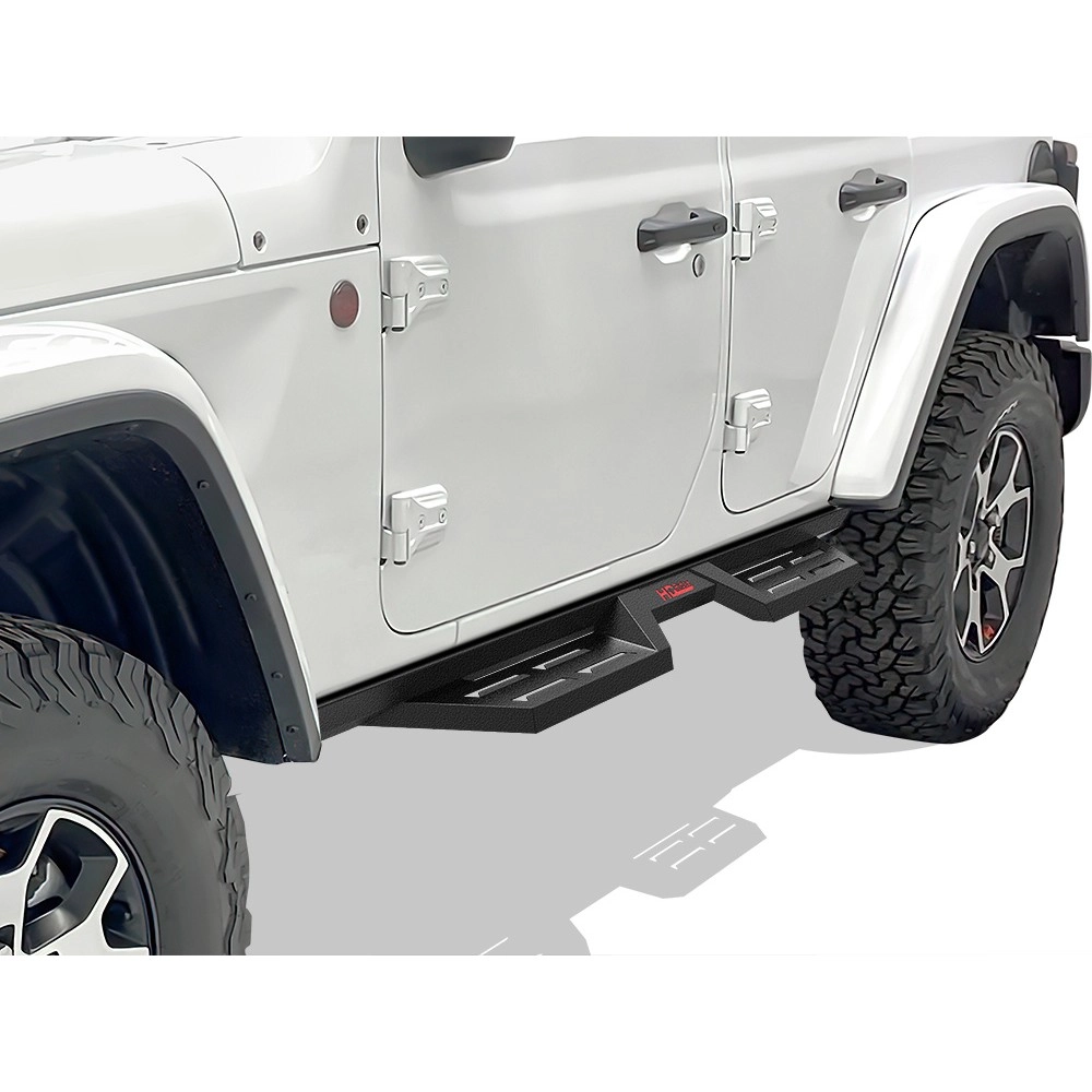 APS WB10DAA1B - Drop Style Door-to-Door Black Carbon Steel Nerf Bars