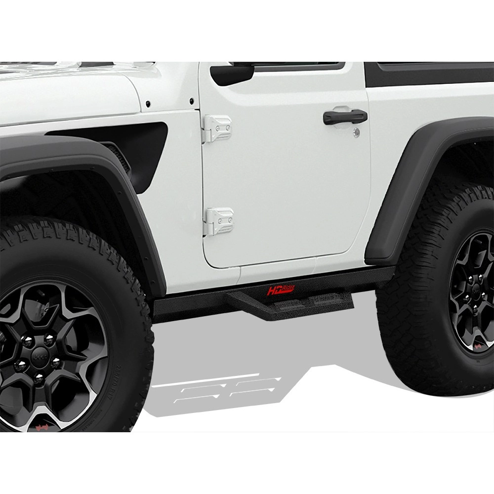 APS WB10DAA6B - Drop Style Door-to-Door Black Carbon Steel Nerf Bars