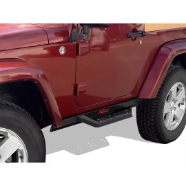 APS WB10DAJ6B - Drop Style Door-to-Door Black Carbon Steel Nerf Bars