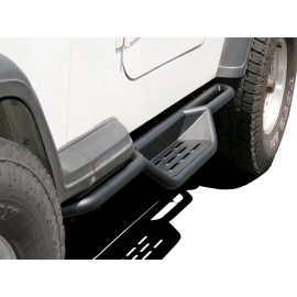 APS WB10NJH4B - Round Tube Drop Style Door-to-Door Black Carbon Steel Nerf Bars