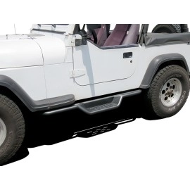 APS WB10NJH4B - Round Tube Drop Style Door-to-Door Black Carbon Steel Nerf Bars