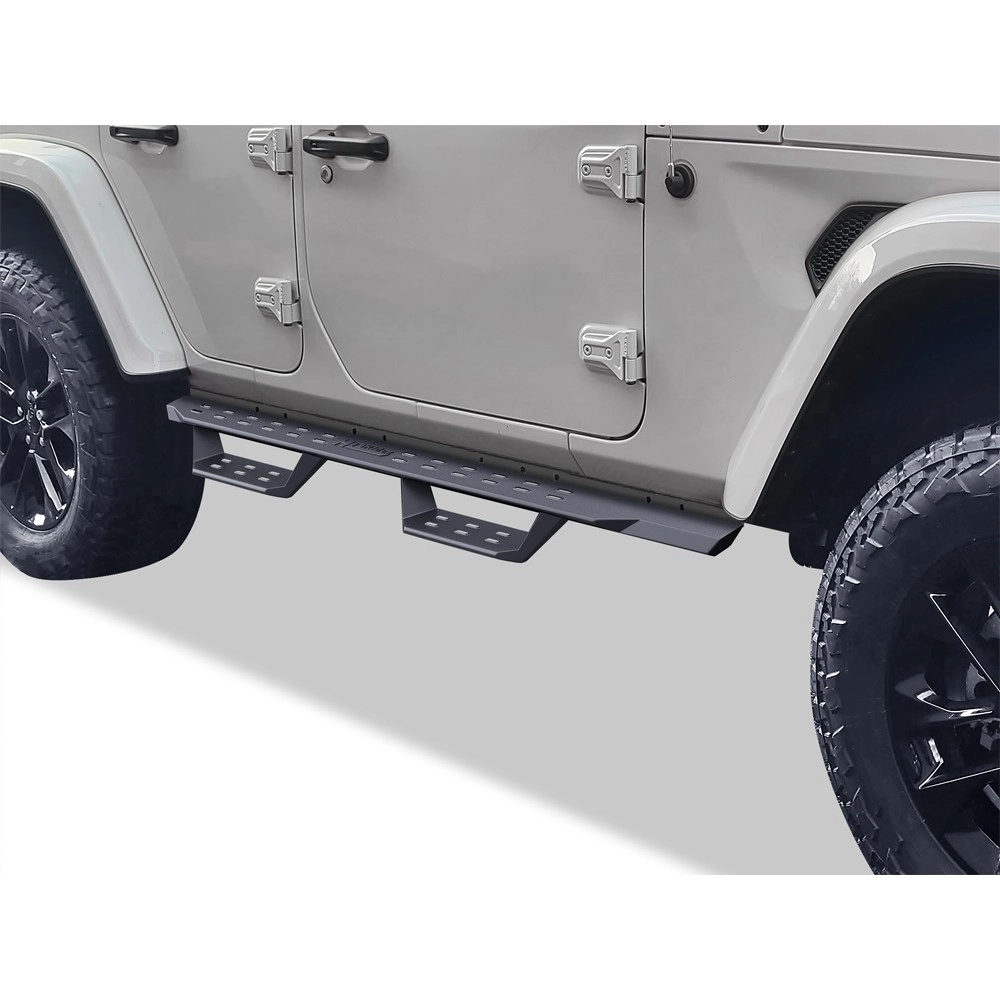 APS WB10RAA1B - Drop Style Door-to-Door Black Carbon Steel Nerf Bars