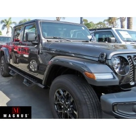 APS WB10RAA5B - Drop Style Door-to-Door Black Carbon Steel Nerf Bars