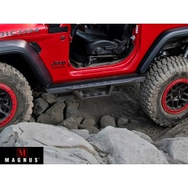 APS WB10RAA6B - Drop Style Door-to-Door Black Carbon Steel Nerf Bars