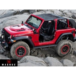 APS WB10RAA6B - Drop Style Door-to-Door Black Carbon Steel Nerf Bars