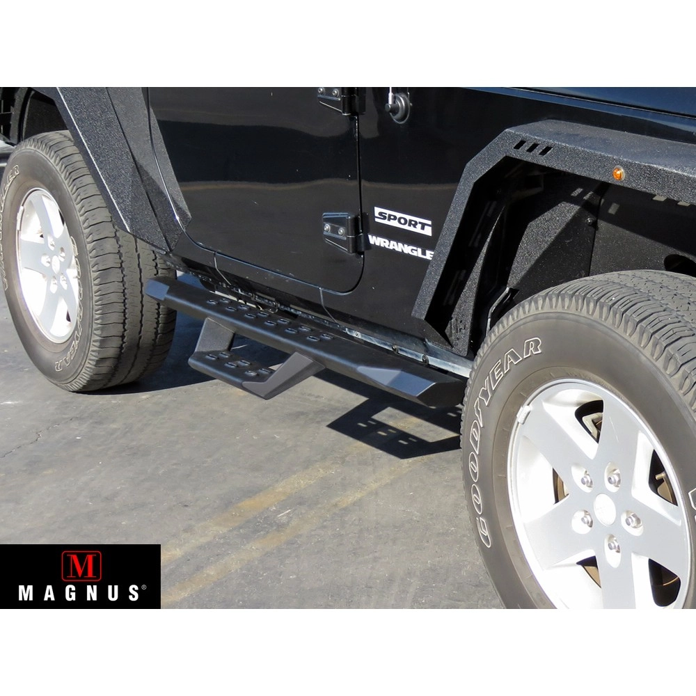 APS WB10RAJ6B - Drop Style Door-to-Door Black Carbon Steel Nerf Bars