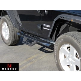 APS WB10RAJ6B - Drop Style Door-to-Door Black Carbon Steel Nerf Bars