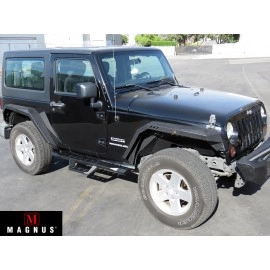 APS WB10RAJ6B - Drop Style Door-to-Door Black Carbon Steel Nerf Bars