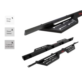 APS WB14DJE0B - Drop Style Door-to-Door Black Carbon Steel Nerf Bars