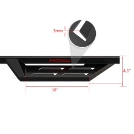 APS WB14DJE0B - Drop Style Door-to-Door Black Carbon Steel Nerf Bars