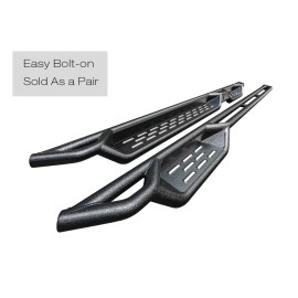 APS WB14NDB7M - Round Tube Drop Style  Black Carbon Steel Nerf Bars