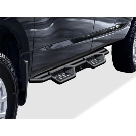 APS WB14NJD9M - Round Tube Drop Style Door-to-Door Black Carbon Steel Nerf Bars