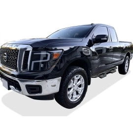 APS WB14NJD9M - Round Tube Drop Style Door-to-Door Black Carbon Steel Nerf Bars