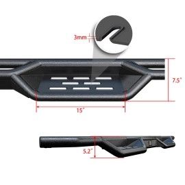 APS WB14NJD9M - Round Tube Drop Style Door-to-Door Black Carbon Steel Nerf Bars