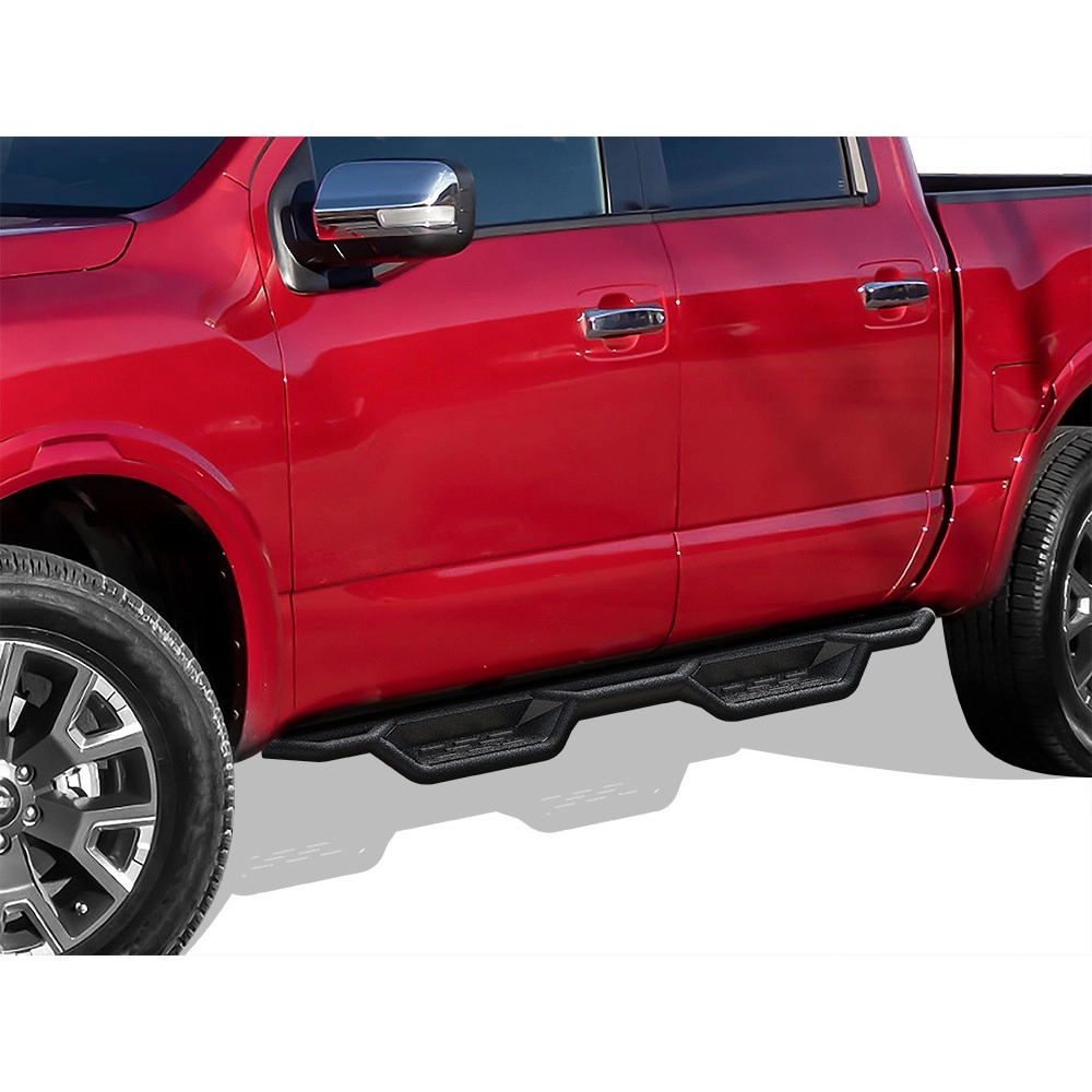 APS WB14NJE0B - Round Tube Drop Style Door-to-Door Black Carbon Steel Nerf Bars