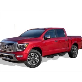 APS WB14NJE0B - Round Tube Drop Style Door-to-Door Black Carbon Steel Nerf Bars