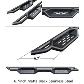 APS WB14NJI4M - Round Tube Drop Style Door-to-Door Black Carbon Steel Nerf Bars