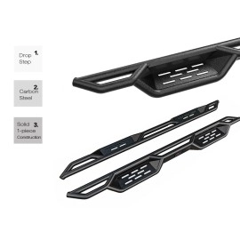 APS WB14NJI4M - Round Tube Drop Style Door-to-Door Black Carbon Steel Nerf Bars