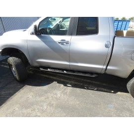 APS WB20AAE8M - Flat Style A-Series Running Boards Door-to-Door Black Carbon Steel Running Boards
