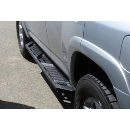 APS WB20ABH0M - Flat Style A-Series Running Boards Door-to-Door Black Carbon Steel Running Boards