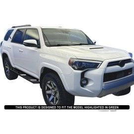 APS WB20ABH0M - Flat Style A-Series Running Boards Door-to-Door Black Carbon Steel Running Boards