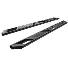 APS WB20AJE8M - Flat Style A-Series Running Boards Door-to-Door Black Carbon Steel Running Boards