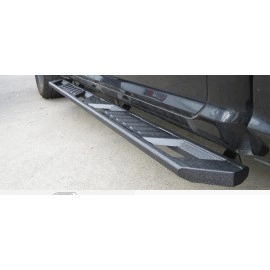 APS WB20AJE8M - Flat Style A-Series Running Boards Door-to-Door Black Carbon Steel Running Boards
