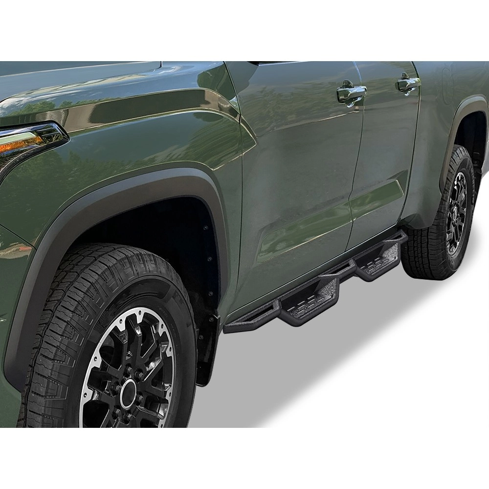 APS WB20NBI7M - Round Tube Drop Style Door-to-Door Black Carbon Steel Nerf Bars