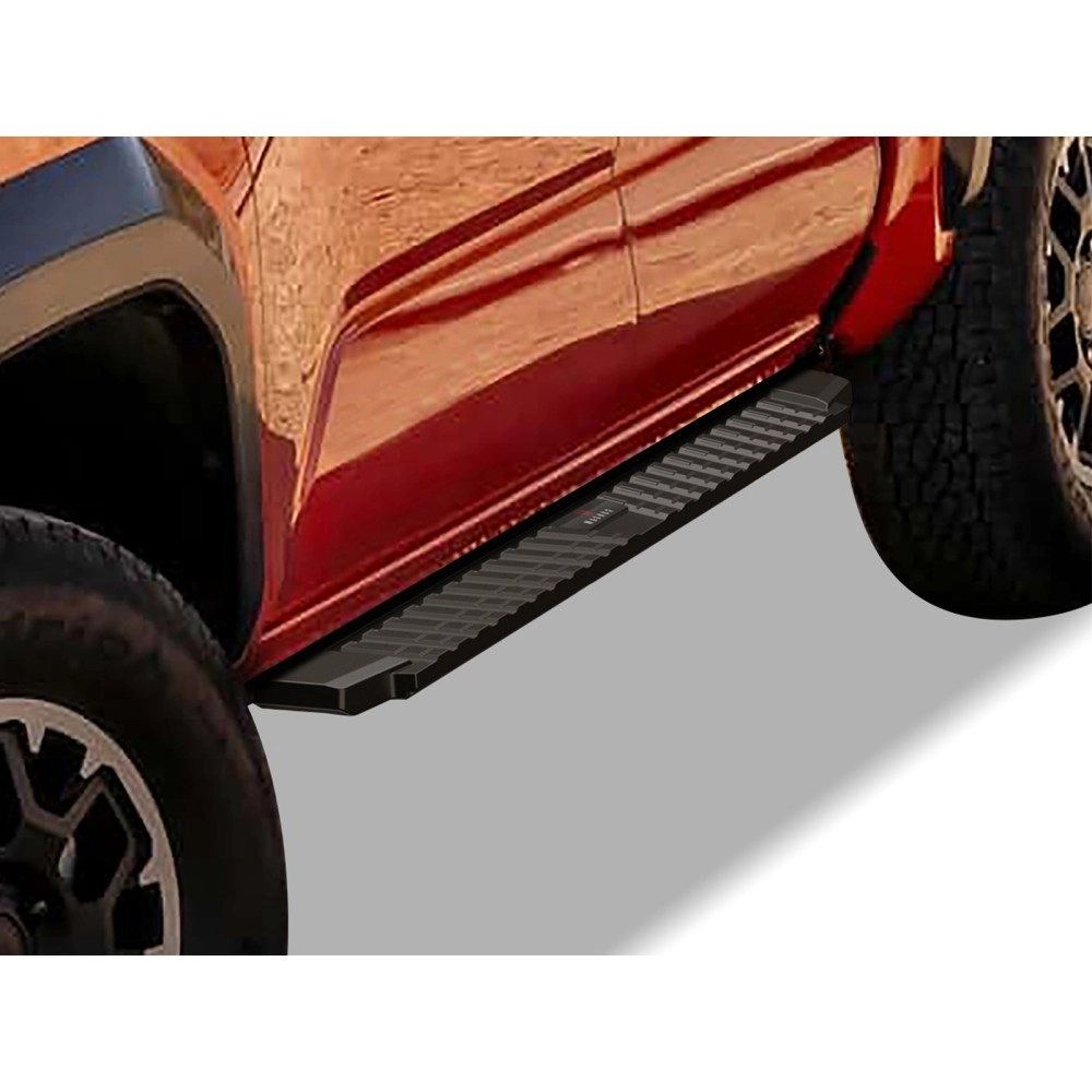 APS WB20TAE8B - Flat Style Door-to-Door Black Carbon Steel Running Boards