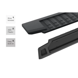 APS WB20TAE8B - Flat Style Door-to-Door Black Carbon Steel Running Boards