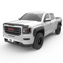 EGR 301585 - Superguard Matte Black Bug Deflector For 14-18 GMC Sierra 1500|15-19 GMC Sierra 2500 / 3500 HD