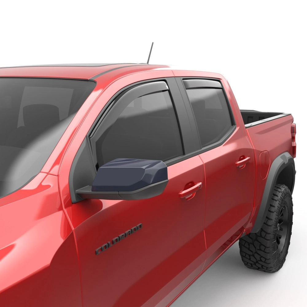 EGR 571481 - Dark Smoke Front & Rear In Channel Window Visors For 23-24 Chevy Colorado|23-24 GMC Canyon EGR 571481 - Dark Smoke Front & Rear In Channel Window Visors For 23-24 Chevy Colorado|23-24 GMC Canyon