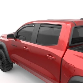 EGR 571481 - Dark Smoke Front & Rear In Channel Window Visors For 23-24 Chevy Colorado|23-24 GMC Canyon
