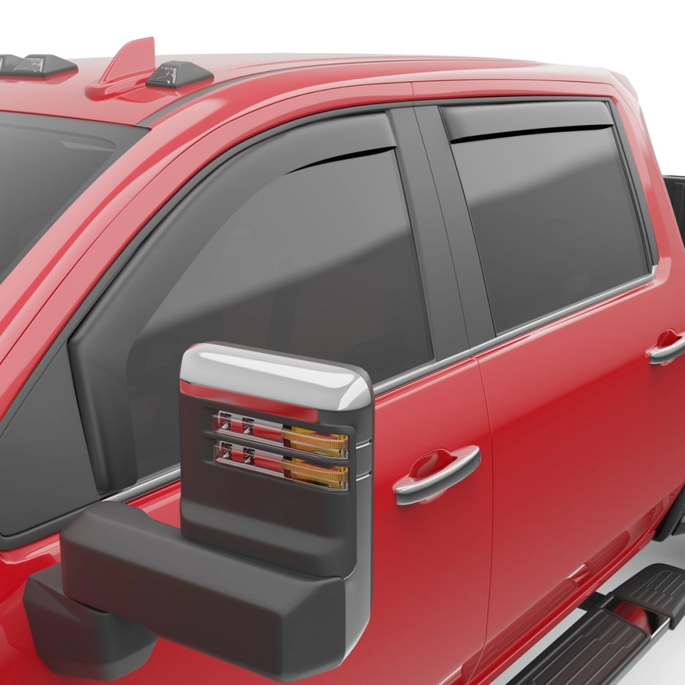 EGR 571665 - Matte Black Front In Channel Window Visors For 20-24 GM Silverado / Sierra 2500 / 3500 HD