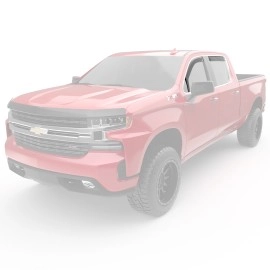 EGR 571691 - Dark Smoke Front & Rear In Channel Window Visors For 19-24 GM Silverado / Sierra 1500