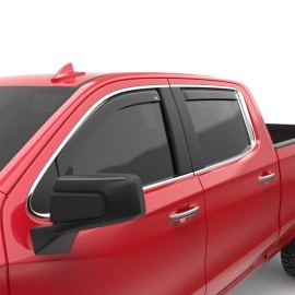 EGR 571691 - Dark Smoke Front & Rear In Channel Window Visors For 19-24 GM Silverado / Sierra 1500