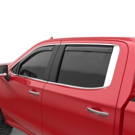 EGR 571691 - Dark Smoke Front & Rear In Channel Window Visors For 19-24 GM Silverado / Sierra 1500