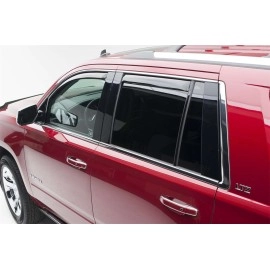 EGR 571861 - Dark Smoke Front & Rear In Channel Window Visors For 15-20 GM Tahoe / Yukon