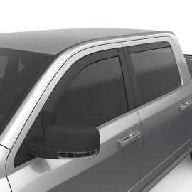 EGR 572755 - Matte Black Front & Rear In Channel Window Visors For 09-18 Ram 1500|10-18 Ram 2500 / 3500