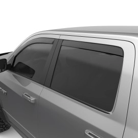 EGR 572755 - Matte Black Front & Rear In Channel Window Visors For 09-18 Ram 1500|10-18 Ram 2500 / 3500