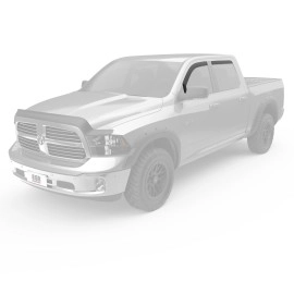 EGR 572755 - Matte Black Front & Rear In Channel Window Visors For 09-18 Ram 1500|10-18 Ram 2500 / 3500