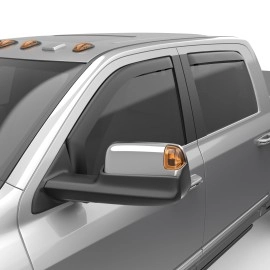 EGR 572865 - Matte Black Front & Rear In Channel Window Visors For 19-25 Ram 2500 / 3500 CC