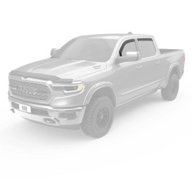 EGR 572961 - Dark Smoke Front & Rear In Channel Window Visors For 19-25 Ram 1500 EC