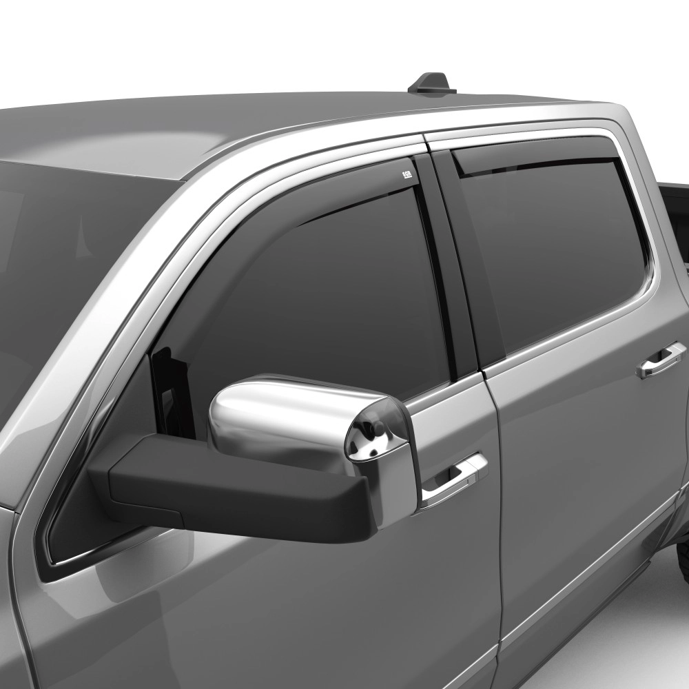 EGR 572961 - Dark Smoke Front & Rear In Channel Window Visors For 19-25 Ram 1500 EC