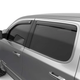 EGR 572961 - Dark Smoke Front & Rear In Channel Window Visors For 19-25 Ram 1500 EC