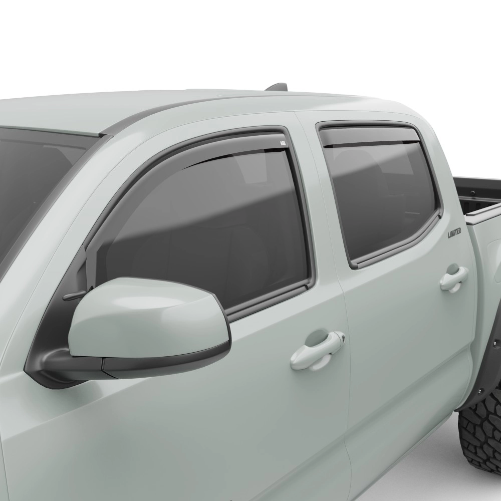 EGR 575081 - Dark Smoke Front & Rear In Channel Window Visors For 16-23 Toyota Tacoma CC EGR 575081 - Dark Smoke Front & Rear In Channel Window Visors For 16-23 Toyota Tacoma CC