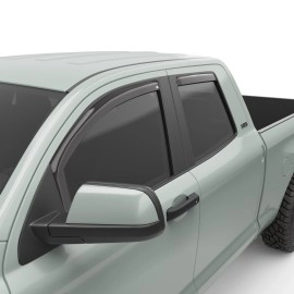 EGR 575091 - Dark Smoke Front & Rear In Channel Window Visors For 07-21 Toyota Tundra EC